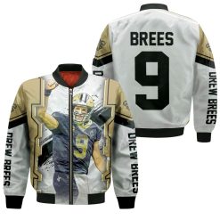 Drew Brees New Orleans Saints Oil Style Paint Background Bomber Jacket