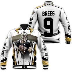 Drew Brees New Orleans Saints Stadium Background Baseball Jacket