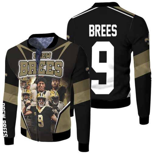 Drew Brees New Orleans Saints Team Fleece Bomber Jacket