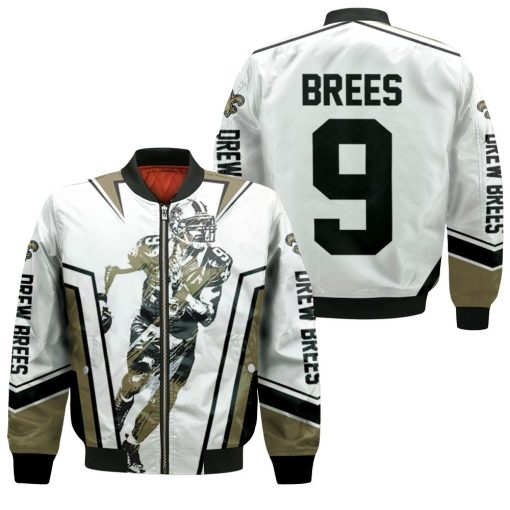 Drew Brees New Orleans Saints Watercolor Bomber Jacket