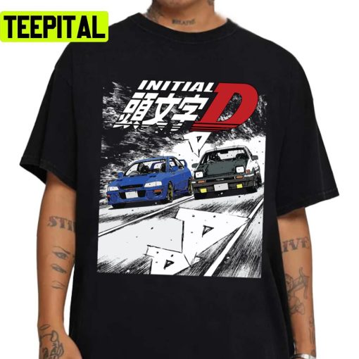 Drift Racing Tandem Takumi Fujiwara Ae86 Vs Bunta Fujiwara Gc8 Chase Unisex Sweatshirt