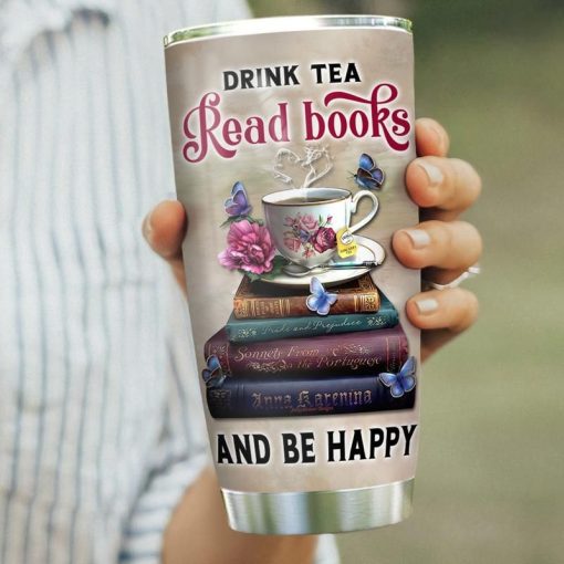 Drink Tea Read Book Stainless Steel Cup