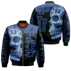 Duke Blue Devils Ncaa Skull 3d Jersey Bomber Jacket