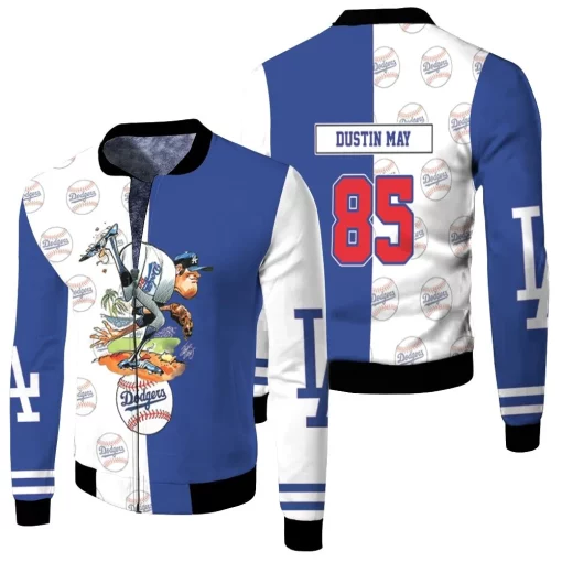 Dustin May 85 La Dodgers Fleece Bomber Jacket