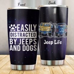 Easily Distracted Jeep Dog Stainless Steel Cup