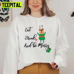 Eat Drink And Bee Merry Reindeer Unisex Sweatshirt