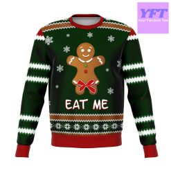 Eat Me Gingerbread Funny Meme 2022 Design 3d Ugly Christmas Sweater