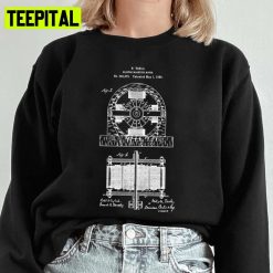 Electro Magnetic Motor Patent Blueprint 1888 Nikola Tesla Unisex Sweatshirt