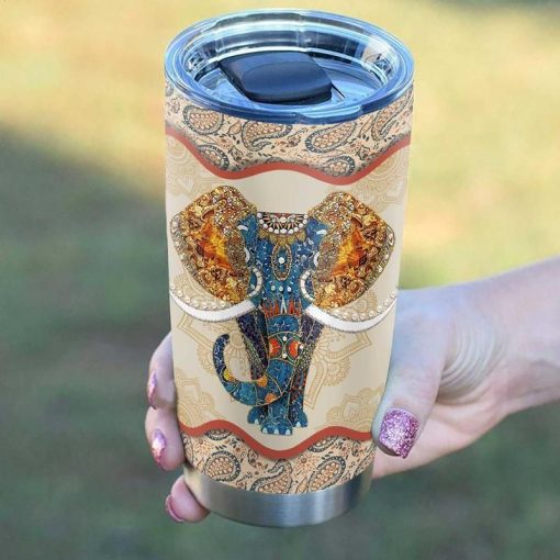 Elephant Mandala Stainless Steel Cup