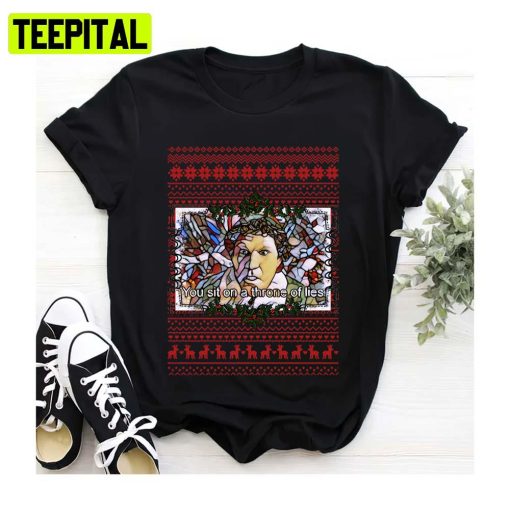 Elf Throne Of Lies Holiday Design Knit Pattern Ugly Unisex Sweatshirt