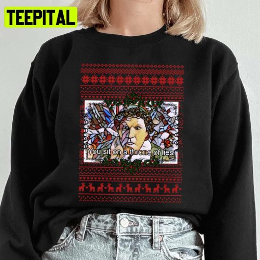 Elf Throne Of Lies Holiday Design Knit Pattern Ugly Unisex Sweatshirt