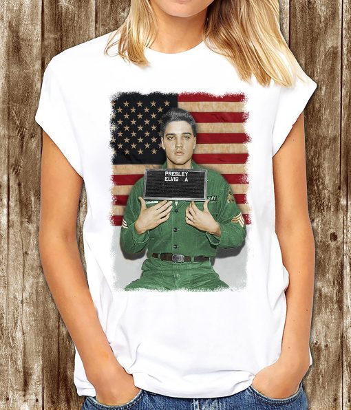 Elvis Mugshot Elvis Army In Color Unisex T-Shirt