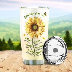 Faith Over Fear Sunflower Stainless Steel Cup