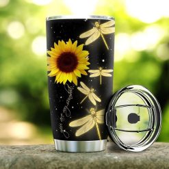 Faith Sunflower Dragonfly Stainless Steel Cup