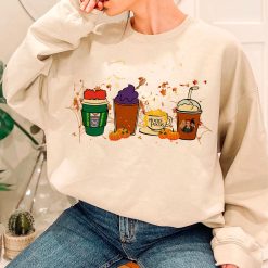 Fall Coffee Hocus Pocus Horror Cute Fall Pumpkin Halloween Unisex Sweatshirt