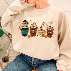 Fall Coffee Michael Myers Horror Cute Fall Pumpkin Halloween Unisex Sweatshirt