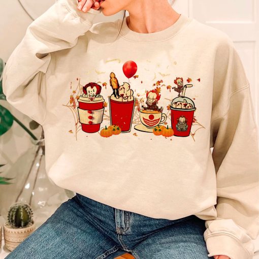 Fall Coffee Pennywise The It Clown Horror Cute Fall Pumpkin Halloween Unisex Sweatshirt