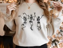 Fall Dancing Skeleton Happy Halloween Sweatshirt