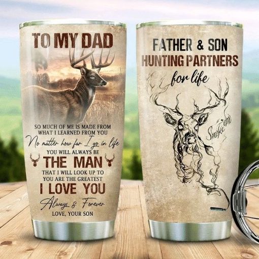 Father And Son Hunting For Life Stainless Steel Cup