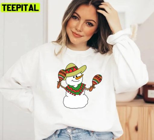 Feliz Navidad Snowman Spanish Christmas Cartoon Unisex Sweatshirt