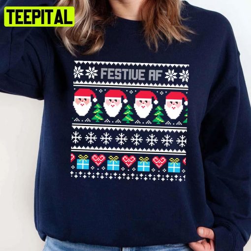 Festive Af Cute Ugly Christmas Unisex Sweatshirt