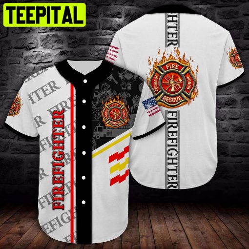 Firefighter Baseball Jersey All Over Printed Trending Baseball Jersey