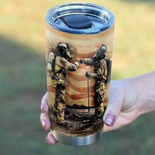 Firefighter Dad Son Stainless Steel Cup