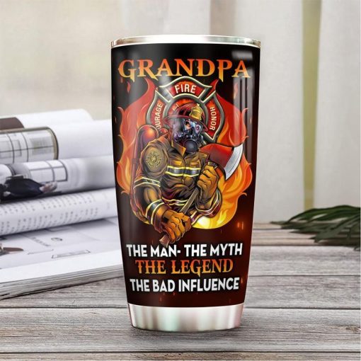 Firefighter Grandpa The Legend Stainless Steel Cup