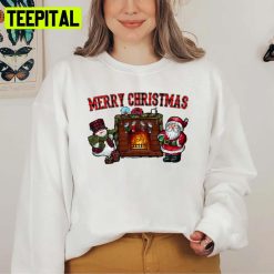 Fireplace Warm Place Santa And Snowman Unisex Sweatshirt