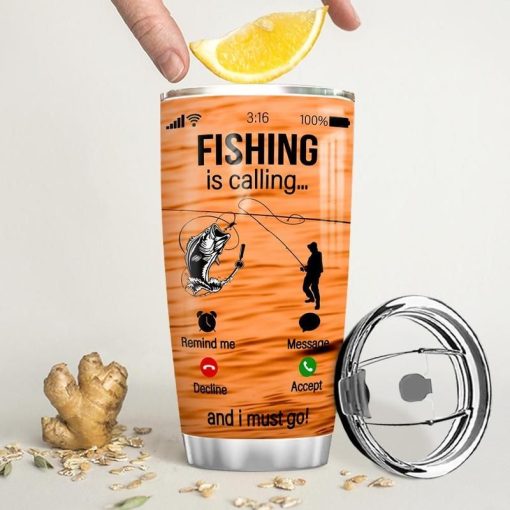 Fishing Is Calling Stainless Steel Cup