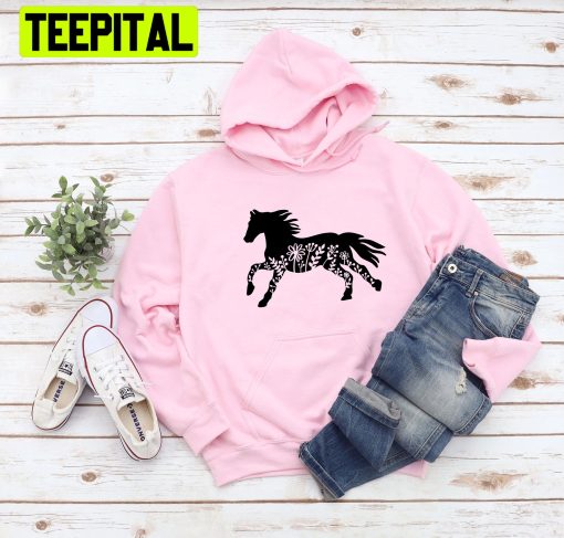 Floral Horse Lover Trending Unisex Hoodie