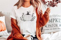 Floral Pumpkin Halloween T-Shirt