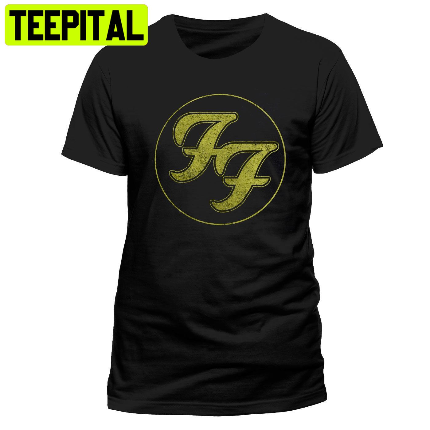 Foo Fighters Official Gold Circle Logo Rock Tee T-Shirt Top Clothing Unisex Trending Unisex Shirt