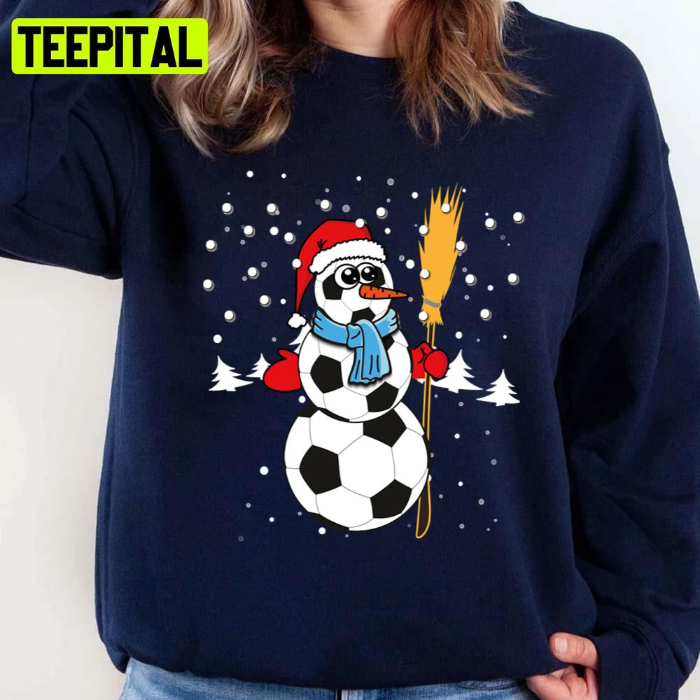 Football Soccer Football Snowman Christmas Unisex Sweatshirt