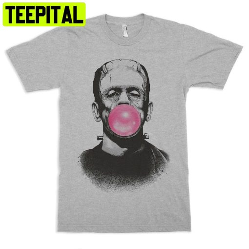 Frankenstein And Bubble Gum Halloween Trending Unisex Shirt