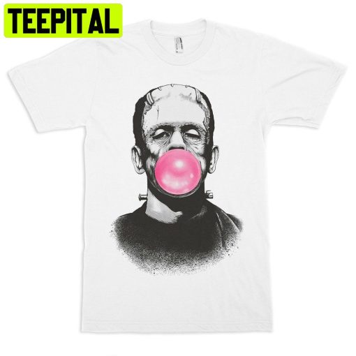 Frankenstein And Bubble Gum Halloween Trending Unisex Shirt