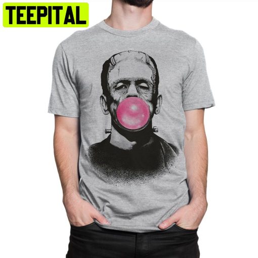 Frankenstein And Bubble Gum Halloween Trending Unisex Shirt