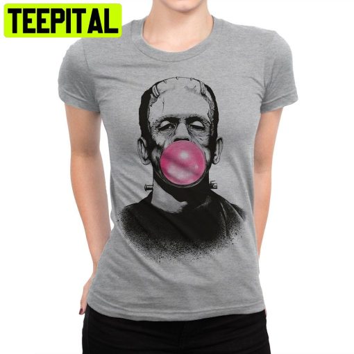 Frankenstein And Bubble Gum Halloween Trending Unisex Shirt