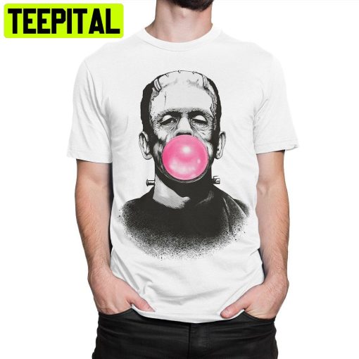 Frankenstein And Bubble Gum Halloween Trending Unisex Shirt