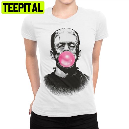 Frankenstein And Bubble Gum Halloween Trending Unisex Shirt