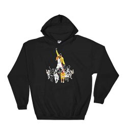 Freddie Mercury And His Cats Retro Big And Unisex Hoodie