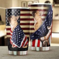 French Bulldog American Patriot Stainless Steel Cup