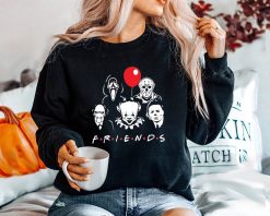 Friends Scary Friends Horror Squad Horror Movie Killers Pumpkin Halloween Unisex Sweatshirt