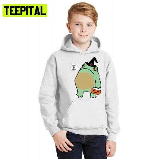 Frog Trick Or Treat Halloween Illustration Hoodie