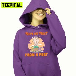 From 6 Feet Trick Or Treat Halloween Illustration Hoodie