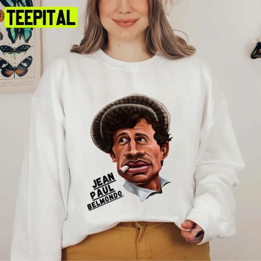 Funny Art Jean Paul Belmondo Fitted Vneck Unisex Sweatshirt