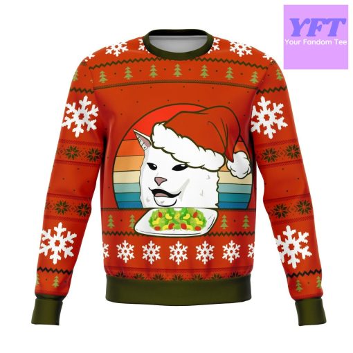 Funny Cat Meme Meme 2022 Design 3d Ugly Christmas Sweater