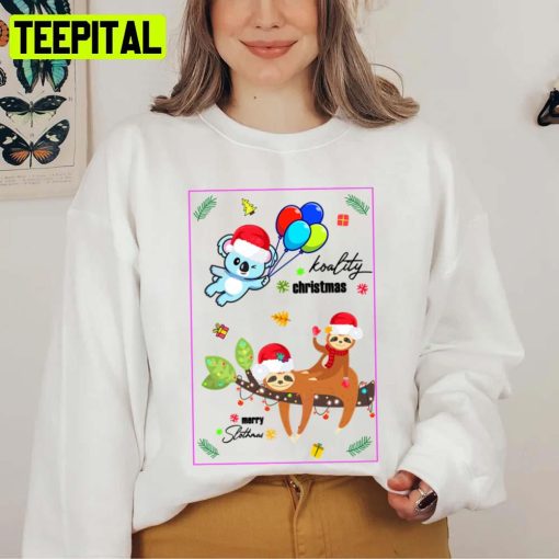 Funny Greeting Card Merry Slothmas Koality Christmas Unisex Sweatshirt