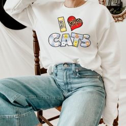 Funny I Love Cat Heart Sweatshirt