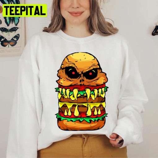 Funny Scary Cheeseburger For Burger Person Unisex T-Shirt